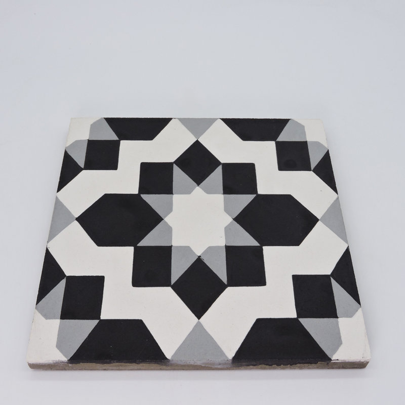 Affos 8 in. x 8 in. Tile, Black/Gray/White