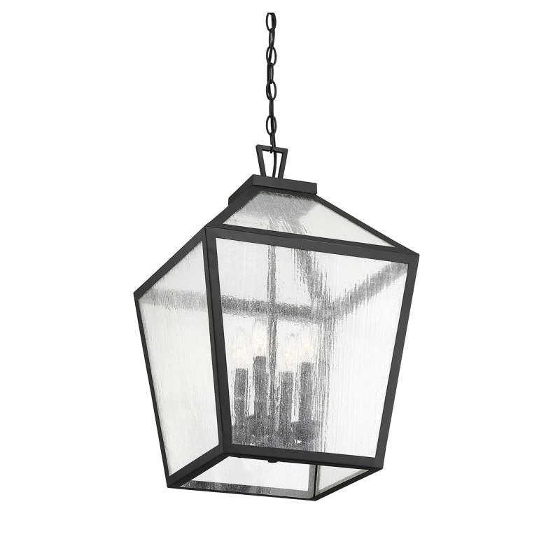 Savoy House Woodstock 4-Light Outdoor Hanging Lantern in Black