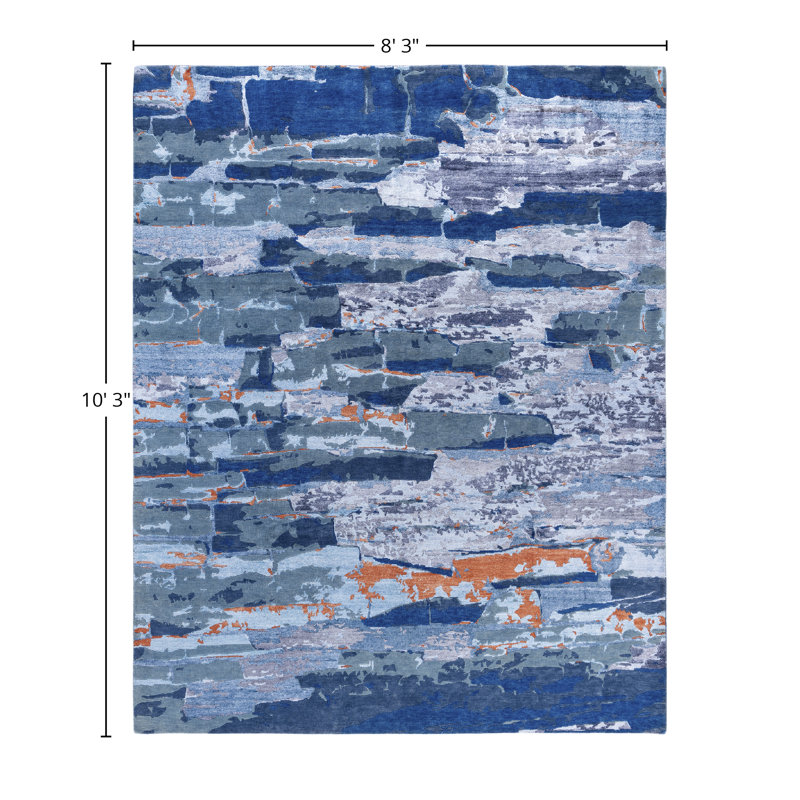 Overdyed One-of-a-Kind Rectangle 8'3" X 10'3" Hand Knotted Area Rug