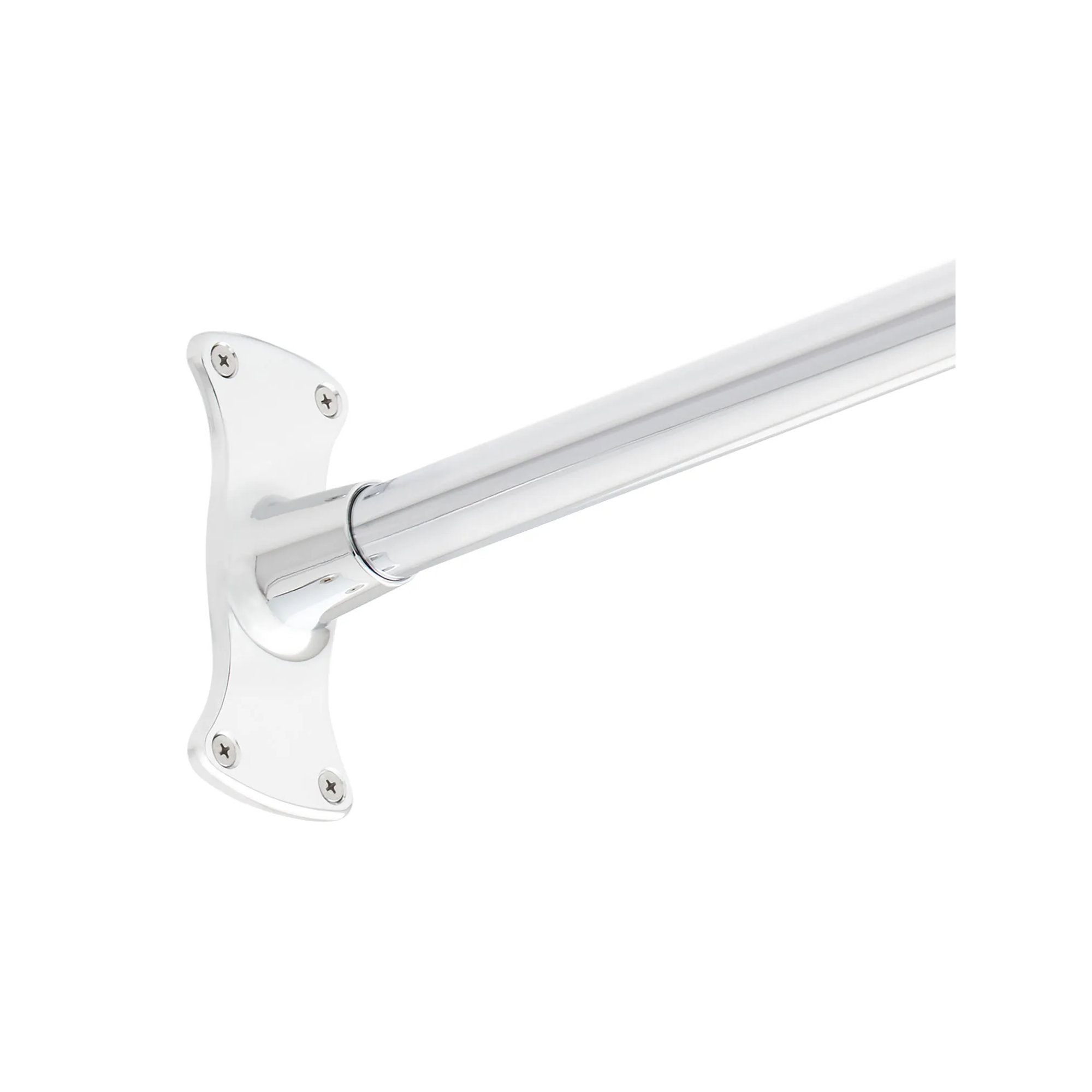 60" Brass Straight Shower Curtain Rod, Chrome