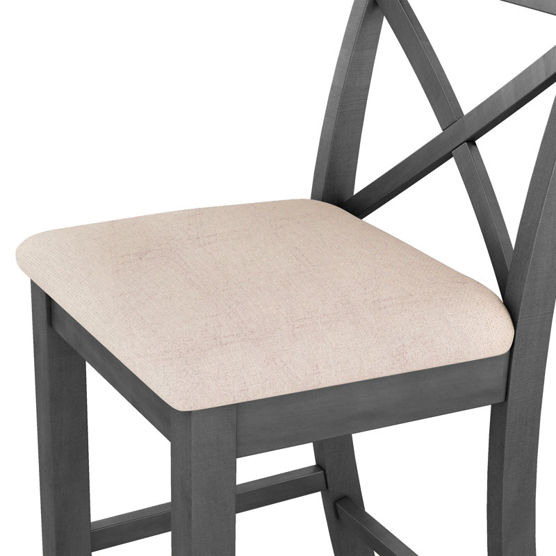 Ensemble de coin-repas à hauteur de bar rectangulaire en bois 48 po avec 2 chaises pour petits espaces TopMAX Farmhouse