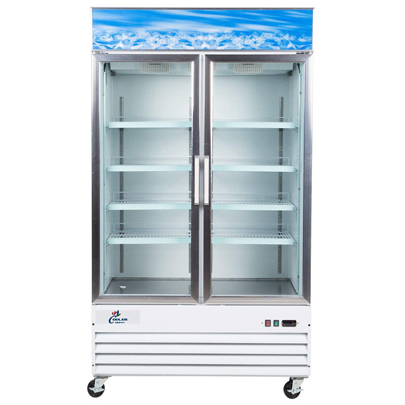 Cooler Depot 54'' W Freestanding 100 Cans (12 oz.) 45 Cubic Feet Beverage Cooler with Glass Door