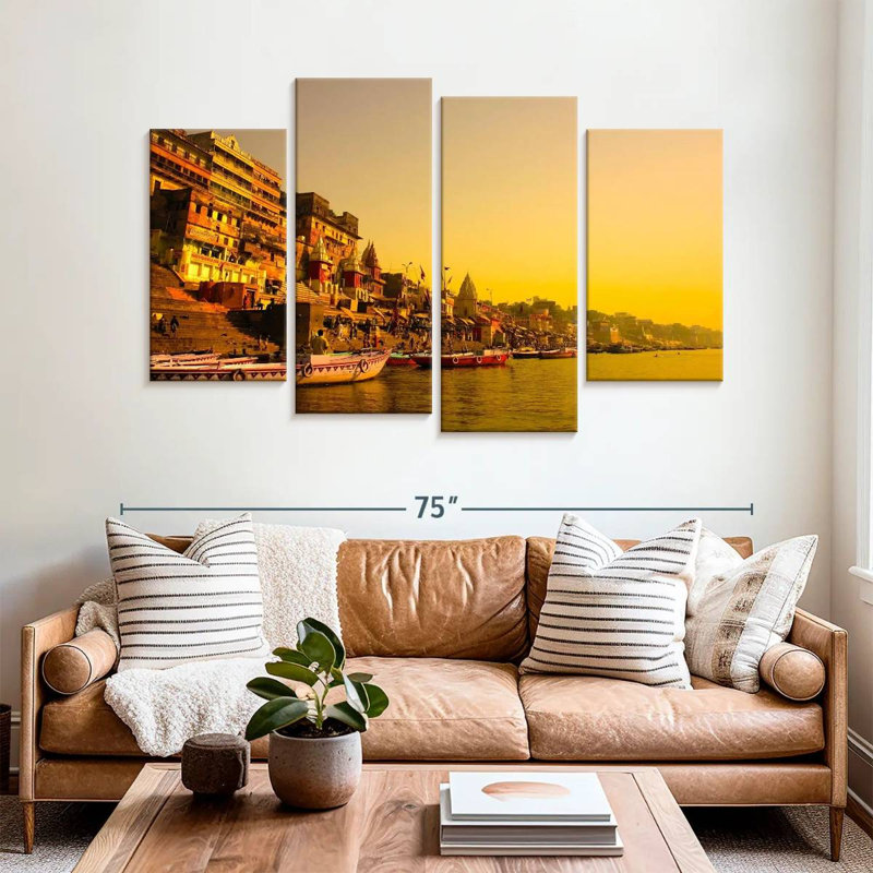 Nicci River Ganges At Sunset, 42" H x 68" W