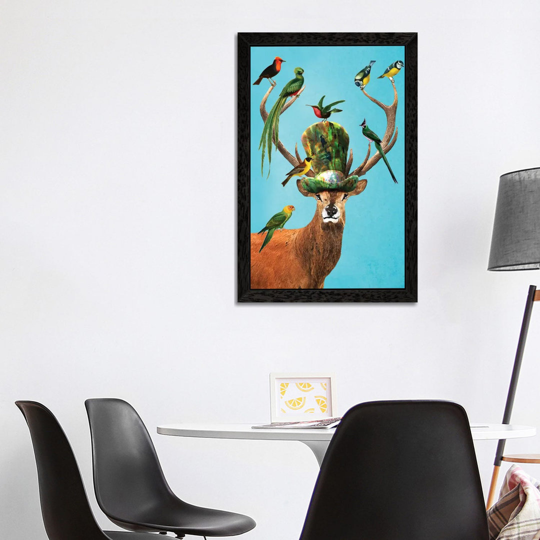 Deer With Birds by Coco De Paris - Print on Canvas