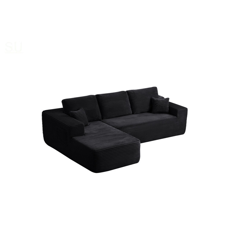 104 Inch Cloud Sectional Sofa With L-Shape Chaise And Side Pockets, Modern Modular Design, Deep Seating, Upholstered Couch For Living Room/Bedroom, No Assembly Required, Plush Fabric, Left-Facing