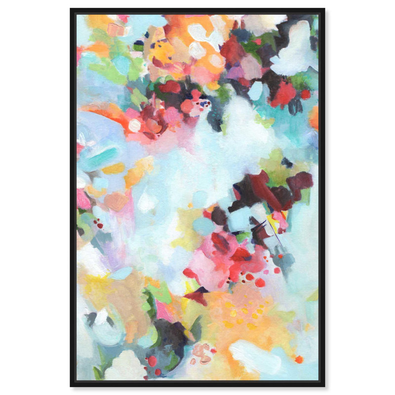 Art Remedy, toile abstraite côtière, jeu de lumière, H 25 po x l 17 po, Cadre flottant noir