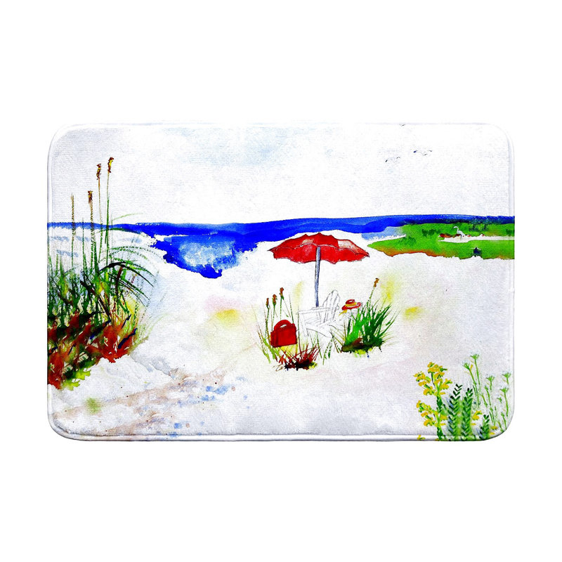 Red Beach Umbrella Bath Mat, 36" L x 24" W
