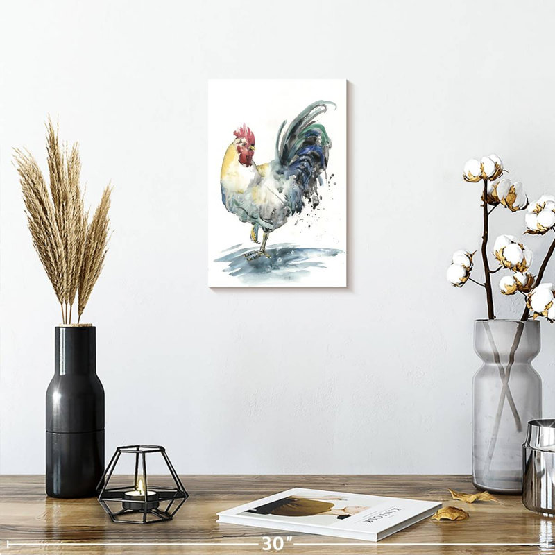 Brampt Rooster Splash I, 12" H x 8" W