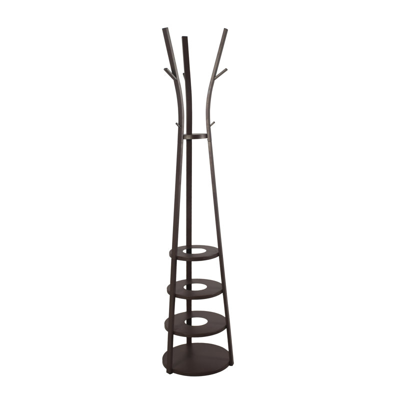 Sabrenia Steel Freestanding Coat Rack, Modern Black