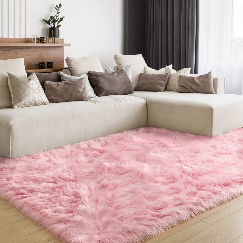 Faux Sheepskin Indoor Rug, Rectangle 9' x 12'