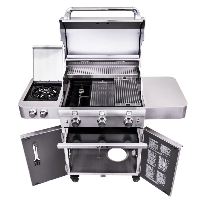 Saber 3-Burner Propane Gas Grill with Cabinet