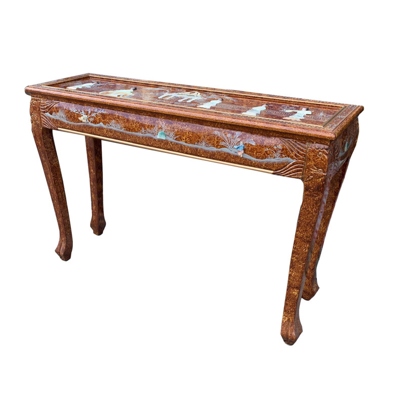 Oriental Dragon Claw Console Table French Brown