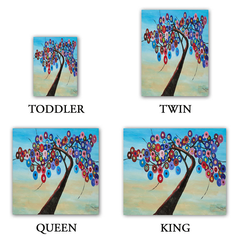 Ensemble de housse de couette color tree xvii, 1 housse simple + 1 taie standard