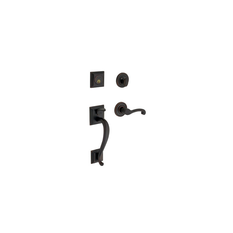 Madison Handleset with Single Cylinder Deadbolt and Door Lever and Rosette, Keyed Alike, Oil Rubbed Bronze, Yes