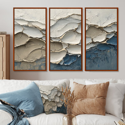 «Abstract Collages Coastal Waves Flow I», ensemble de 3 collages abstraits
