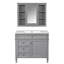 Meuble-lavabo de 36 po avec armoire à pharmacie, armoire de rangement moderne avec 2 portes à fermeture douce et 4 tiroirs, meuble-lavabo simple-404417220