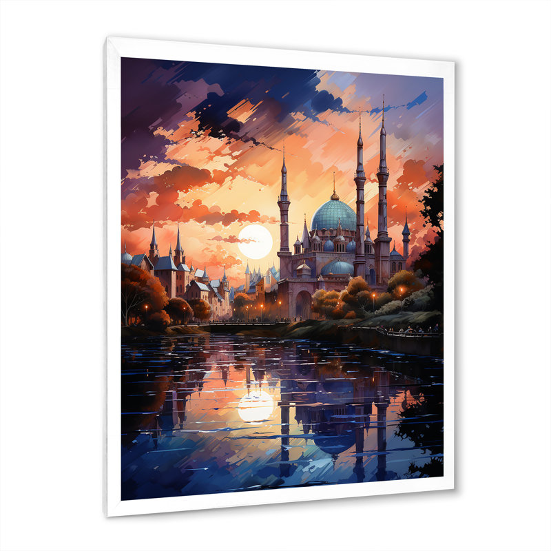 Mosquée Leoba, art de l'Islam - impression, Cadre photo blanc, H 40 po x l 30 po x P 1,5 po