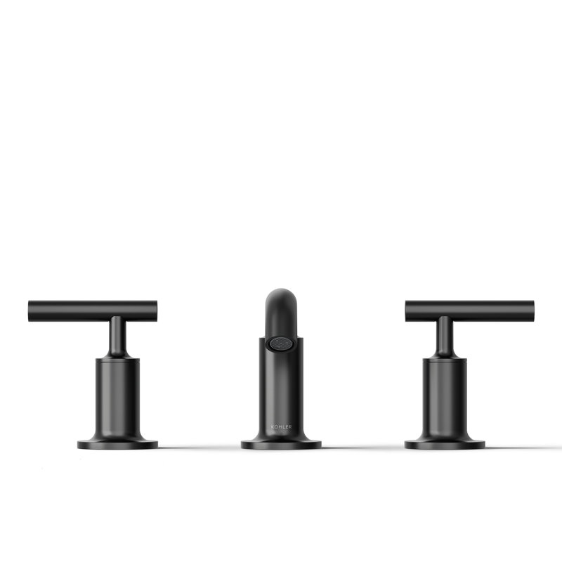 Purist Widespread Bathroom Faucet with Drain Assembly, Matte Black