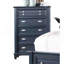Mobilier de chambre à coucher de style transitionnel avec finition bleu ardoise 1pc