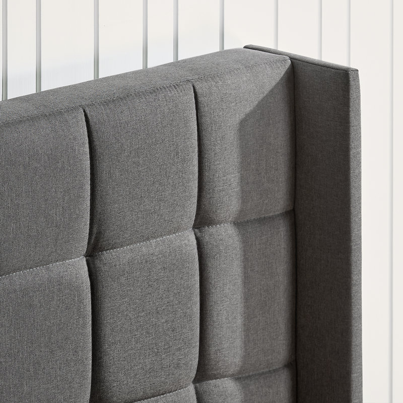 Martinez Upholstered Wingback Bed, Full