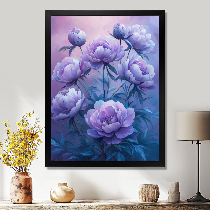 Balmoral - impressions sur toile florales, H 44 po x l 34 po, Noir, noir, noir, noir, Reproduction encadrée d'une seule photo
