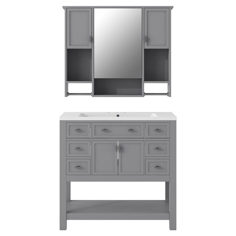 Armoire de salle de bain Tenara, Gris