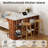 Multifunctional Kitchen Island with LED Lights & Expandable Faux Marble Top, 2-Tier Storage, USB Ports & AC Outlets, Remote Dimming for Kitchen & Dining