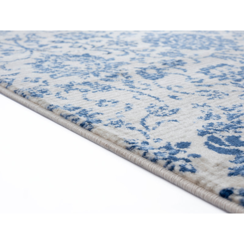 Tapis bleu en jute / sisal Olander, Rectangle 9 pi 10 po x 13 pi 2 po