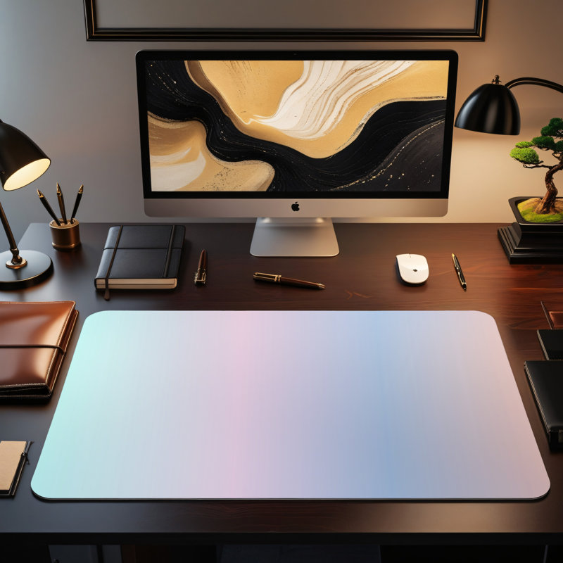 Desk Mat, 14.4x12.1, Aqua Pink Blue Ombre