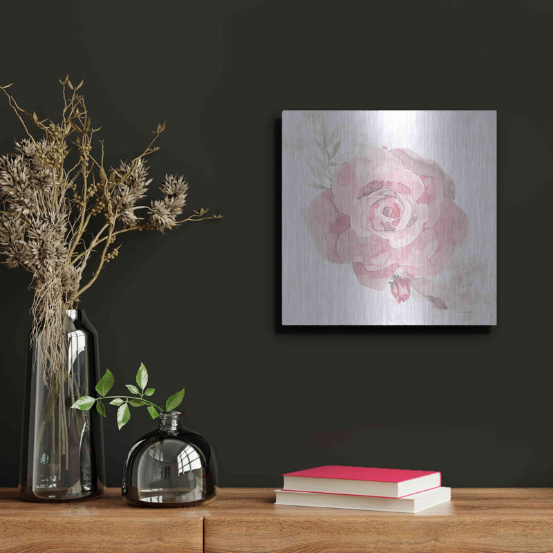 «Cottage Rose» par Bluebird Barn, art mural en métal, H 12 po x l 12 po