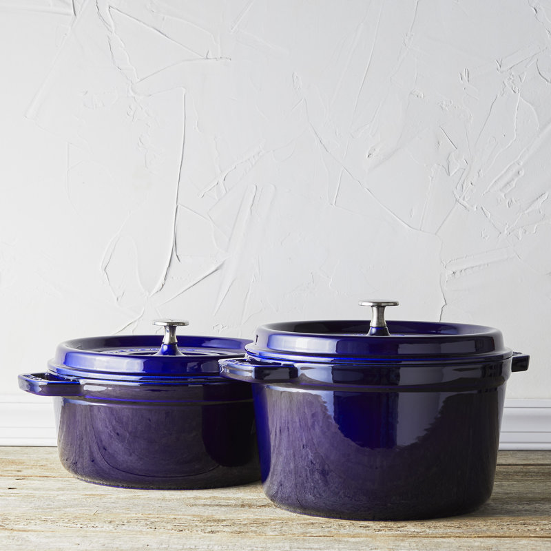 La Cocotte Cast Iron Round Cocotte, 5.5 quarts, Dark Blue