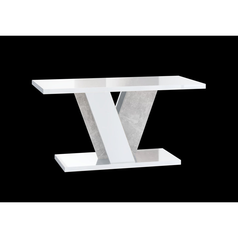 Pedestal Coffee Table with Storage, White