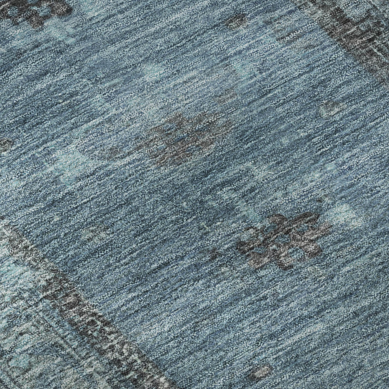 Premium Machine Washable Hooley AMF1727 Global Rug, Rectangle 3' x 5'