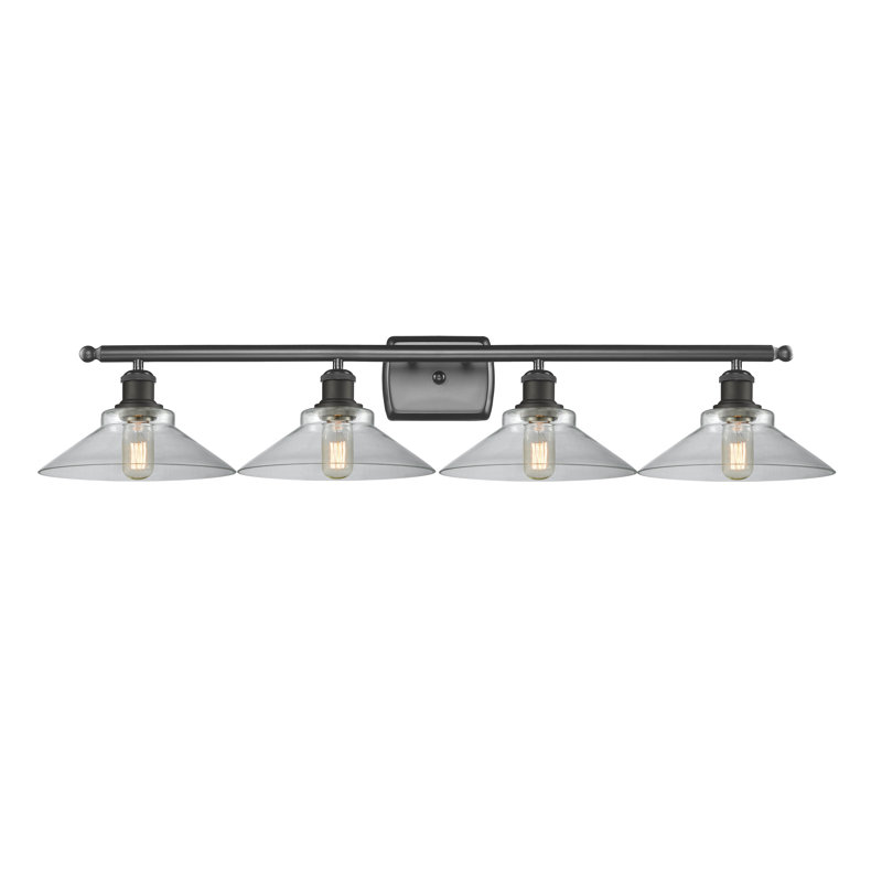 Éclairage pour salle de bain à 4 lumières à intensité variable Newton St Loe, Transparent, Ampoule DEL 6 watts Vinage