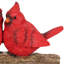 Cardinals solaires Exhart sur la statue de jardin en rondins de bienvenue, 7 pouces de hauteur