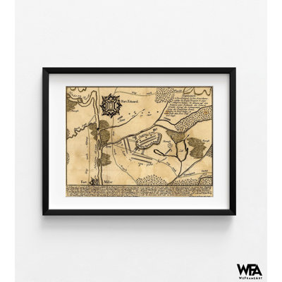Bataille de Fort Eduard, reproduction de maison de champ de bataille ancien, art mural de guerre antique, décoration de salon carte rustique, homme caverne, histoire, art mural