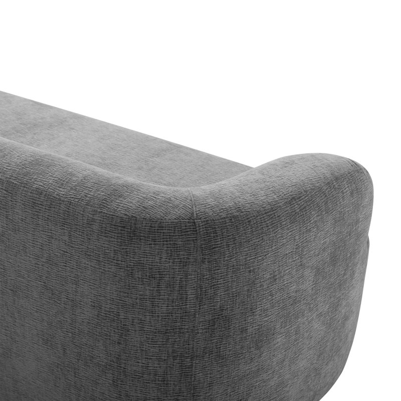 Canapé en chenille gris moderne et peu encombrant, conception sans cadre de 86 po pour la maison