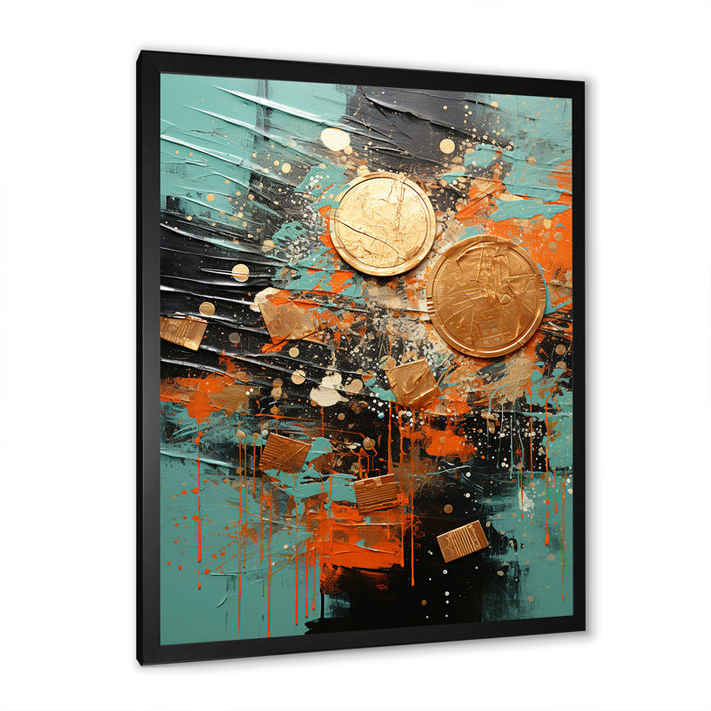 Popart, art dynamique sur toile "Dollars dynamiques "_105757, H 40 po x l 30 po x P 1,5 po, Cadre simple noir