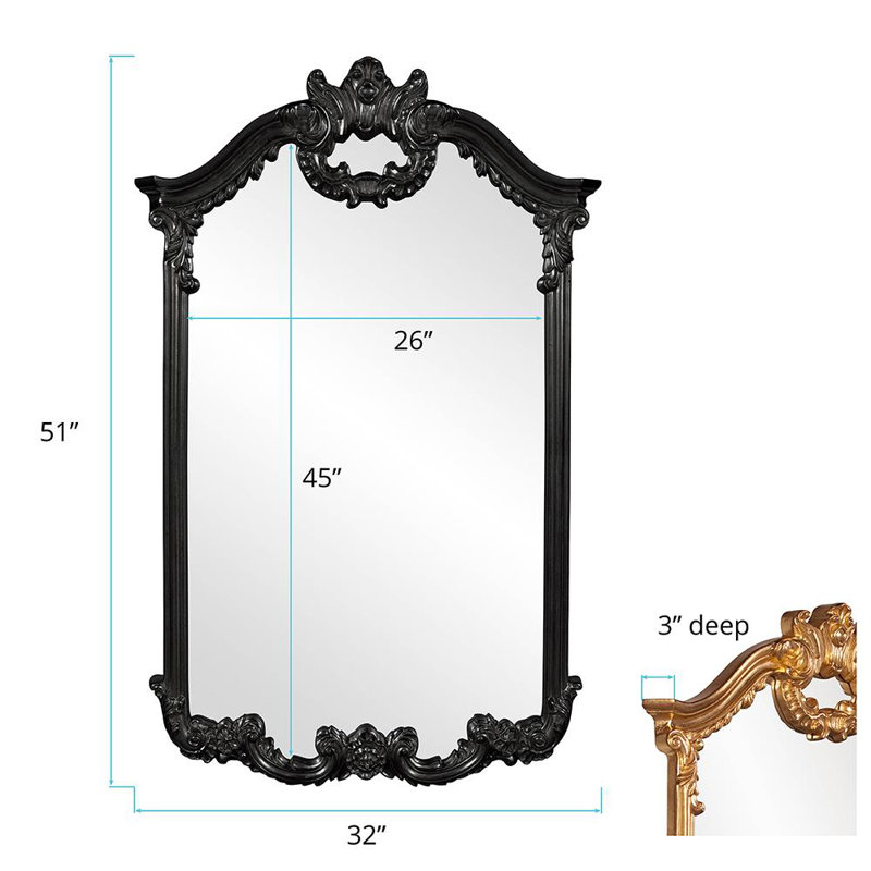 Wycombe Arch Mirror, Black