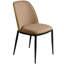 Chaise de salle à manger rembourrée moderne, chaise d'appoint à dossier courbé de style Mid-Century, pieds d'appoint en bois massif de cuisine minimaliste-483751077