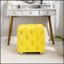 Repose-pieds rembourré en velours jaune moderne, petite table de bout exquise, repose-pieds moelleux avec rangement dissimulé-545228078