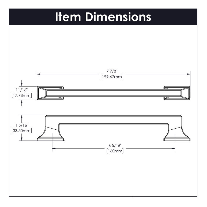 Brownstone Collection Handle Pull - Cabinet Pull - Transitional Hardware for Drawers & Cabinets, Satin Nickel, 6 5/16"