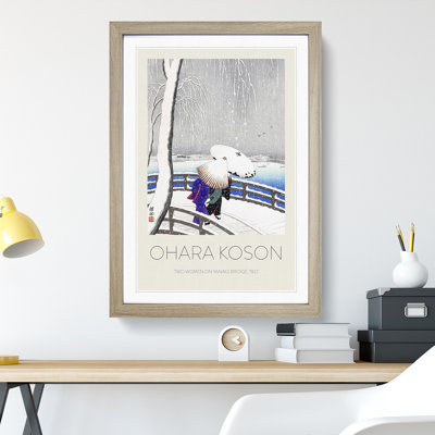 Two Women on Yanagi Bridge by Ohara Koson - Picture Frame Art Prints