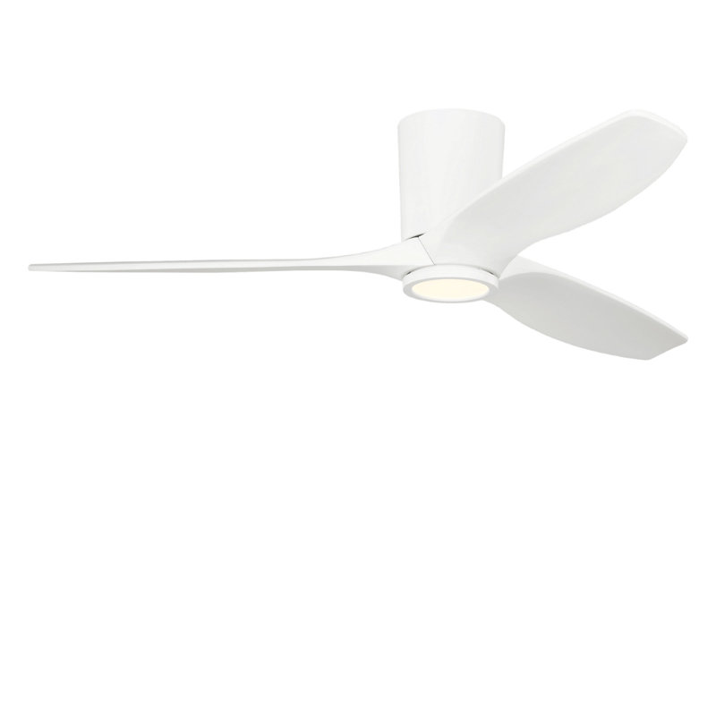 Seyra Smart Hugger LED Ceiling Fan, Matte White, Matte White, 52" Wide