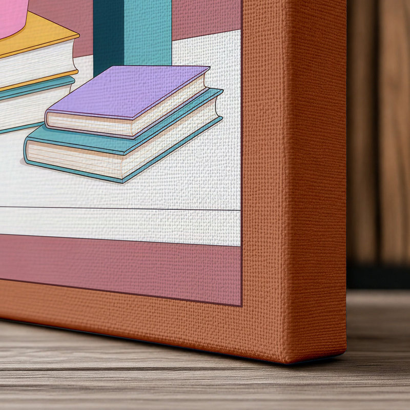 Art Studio Arrangement Modern - Wrapped Canvas, 36x24 - 91.4 x 61.0 cm, Terracotta Border
