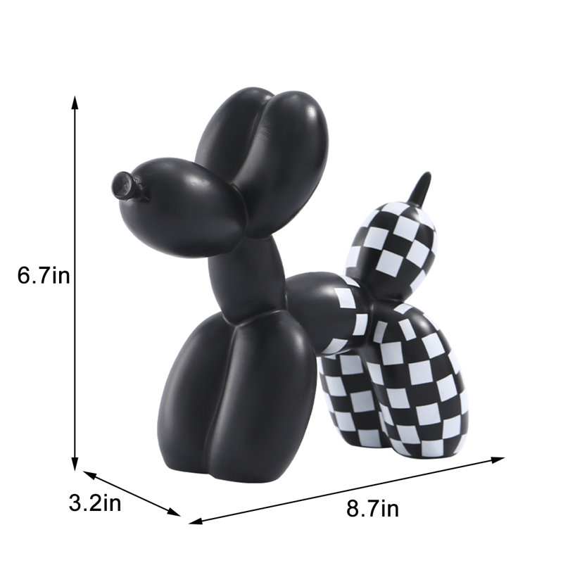 Sculpture de chien Anissah, Noir