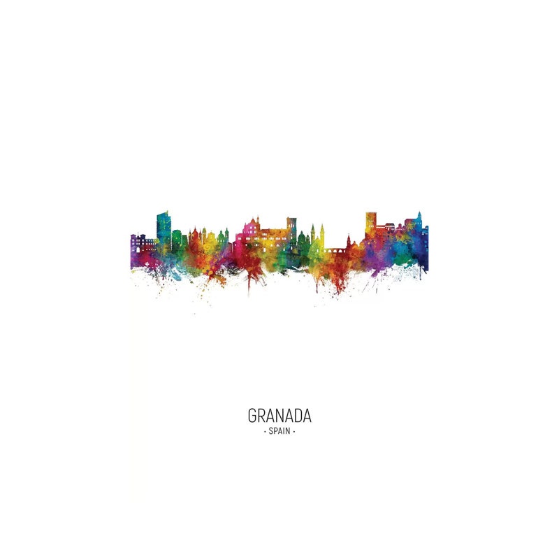 Granada Spain Skyline Portrait by Michael Tompsett - Wrapped Canvas Gallery-Wrapped Canvas Giclée