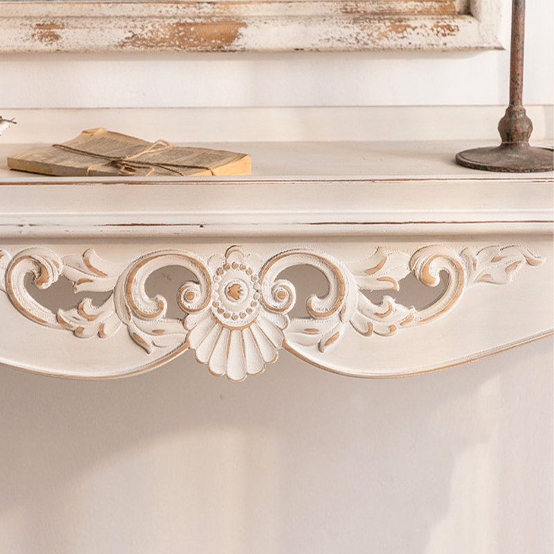 Console blanche en bois massif