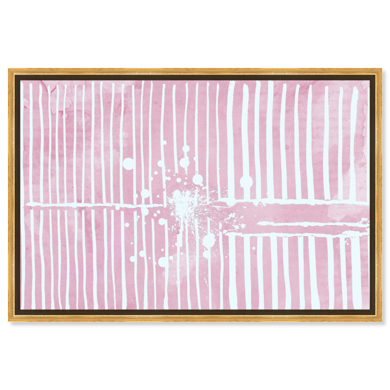 «Love Forcefield Blush» - peinture, Encadrement doré, Noir, H 30 po x l 45 po