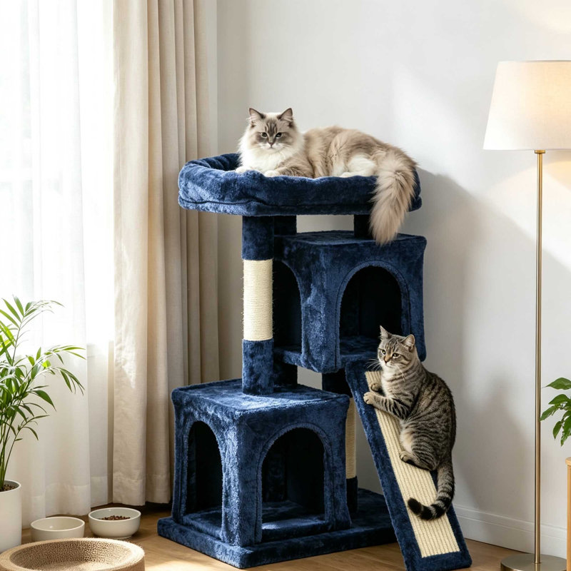 83 cm H Cat Tree / Condo, Navy Blue